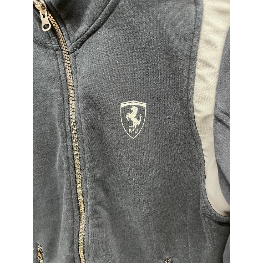 Puma x Ferrari Women's‎ Black Full Zip Fitted Fleece Lined Track Jacket - Picture 3 of 9